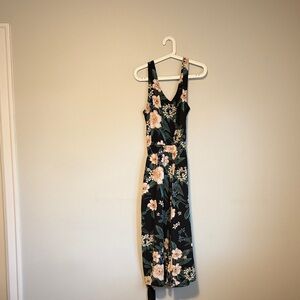 RW&CO. Black Floral Jumpsuit